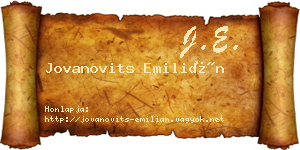 Jovanovits Emilián névjegykártya